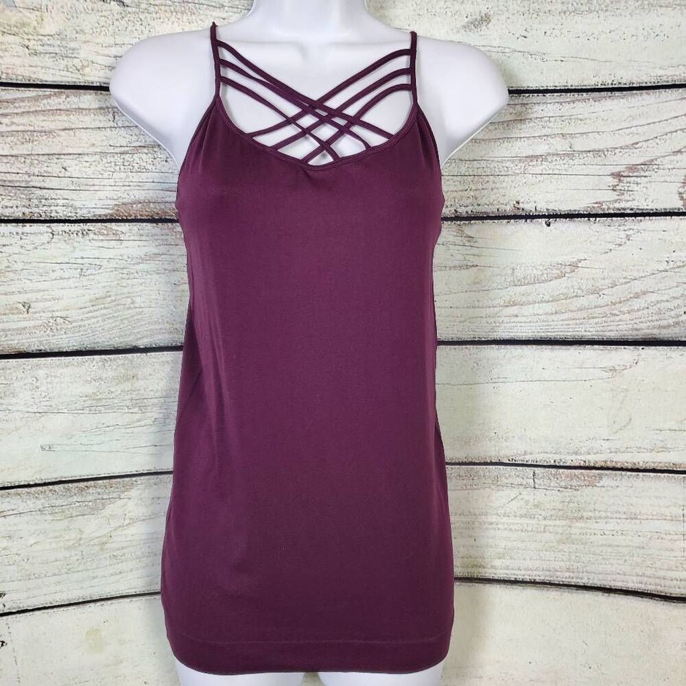 Zenana Outfitters Purple Strappy Cami Tank Top Women’s L/XL